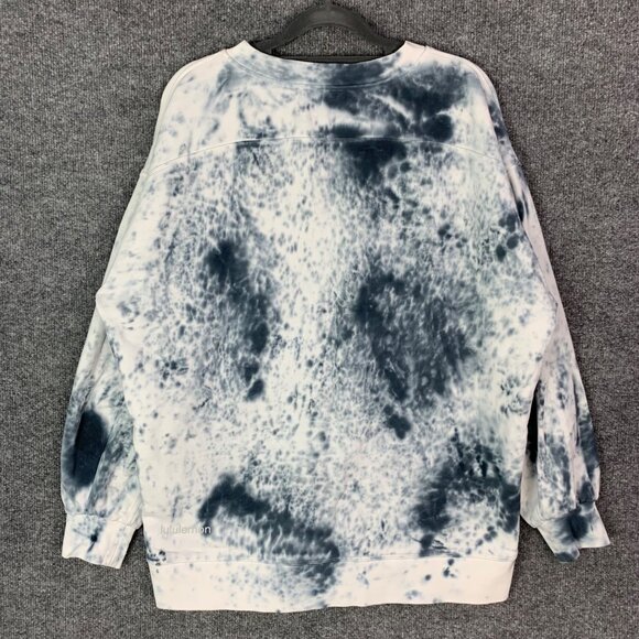 Lululemon Pullover Perfectly Oversized Crew Tie Dye Marble Dye Classic Navy Sz 6 - Picture 4 of 10
